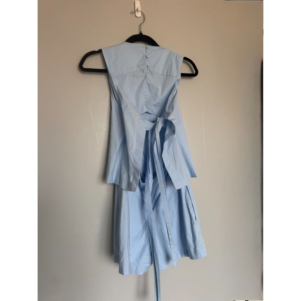 Adorable Vintage Club Monaco Baby Blue Romper Sz 00 Open Tie Back Detail Preppy